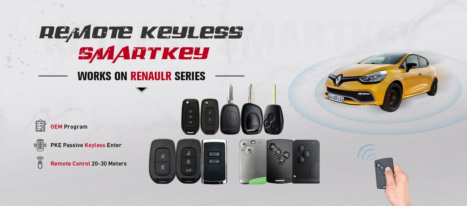 Remote Keyless Smart Key for Renault & more car brands - YOCASTY